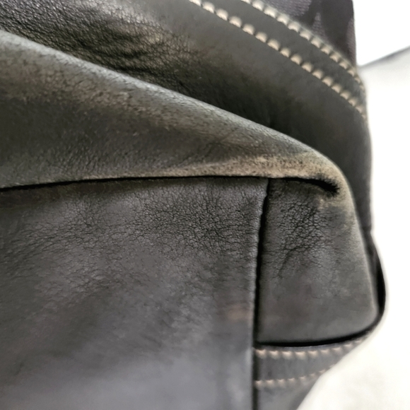 Coach Black Signature Canva Tote with Leather Trim - Picture 6 of 7